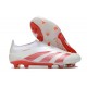 adidas Predator Elite Snörlösa FG Vit Röd