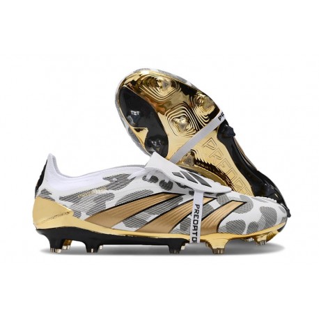 adidas Predator Elite Fold-over Tongue FG Guld Vit Grå