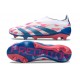 adidas Predator Elite Snörlösa FG Reemergence - Vit Blå Rosa