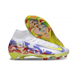 Nike Air Zoom Mercurial Superfly 10 Elite FG Vit Gul Lila