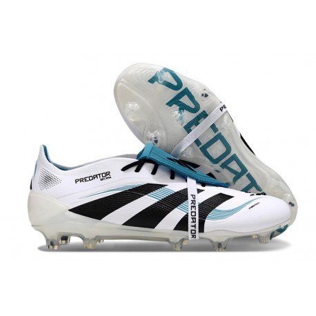 Adidas Predator Elite Fold-over Tongue FG Vit Svart Cyan
