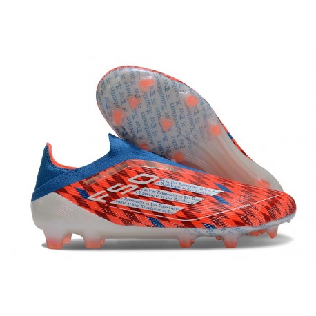Adidas F50 Elite Snörlös FG Röd Blå Vit