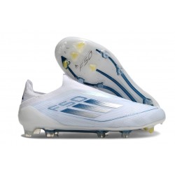 Adidas F50 Elite Snörlös FG Vit Blå