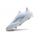 Adidas F50 Elite Snörlös FG Vit Blå