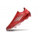 Adidas F50 Elite Snörlös FG Röd Silver