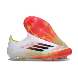 Adidas F50 Elite Snörlös FG Vit Röd Svart