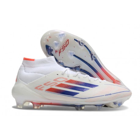 Fotbollsskor Adidas F50 Elite Mid FG Vit Röd Blå