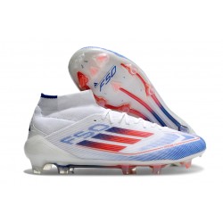 Fotbollsskor Adidas F50 Elite Mid FG Vit Röd Blå