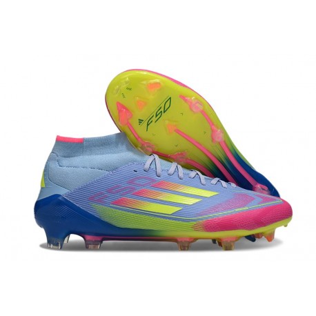 Fotbollsskor Adidas F50 Elite Mid FG Blå Gul Rosa