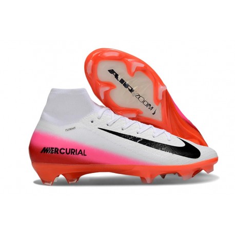 Nike Air Zoom Mercurial Superfly 10 Elite FG Vit Svart Röd